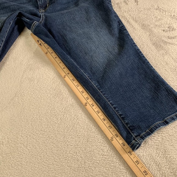 Maurices Jeans Womens 18W Blue Capri Cropped Stretch Denim Plus Size Zip Hem - Picture 6 of 13